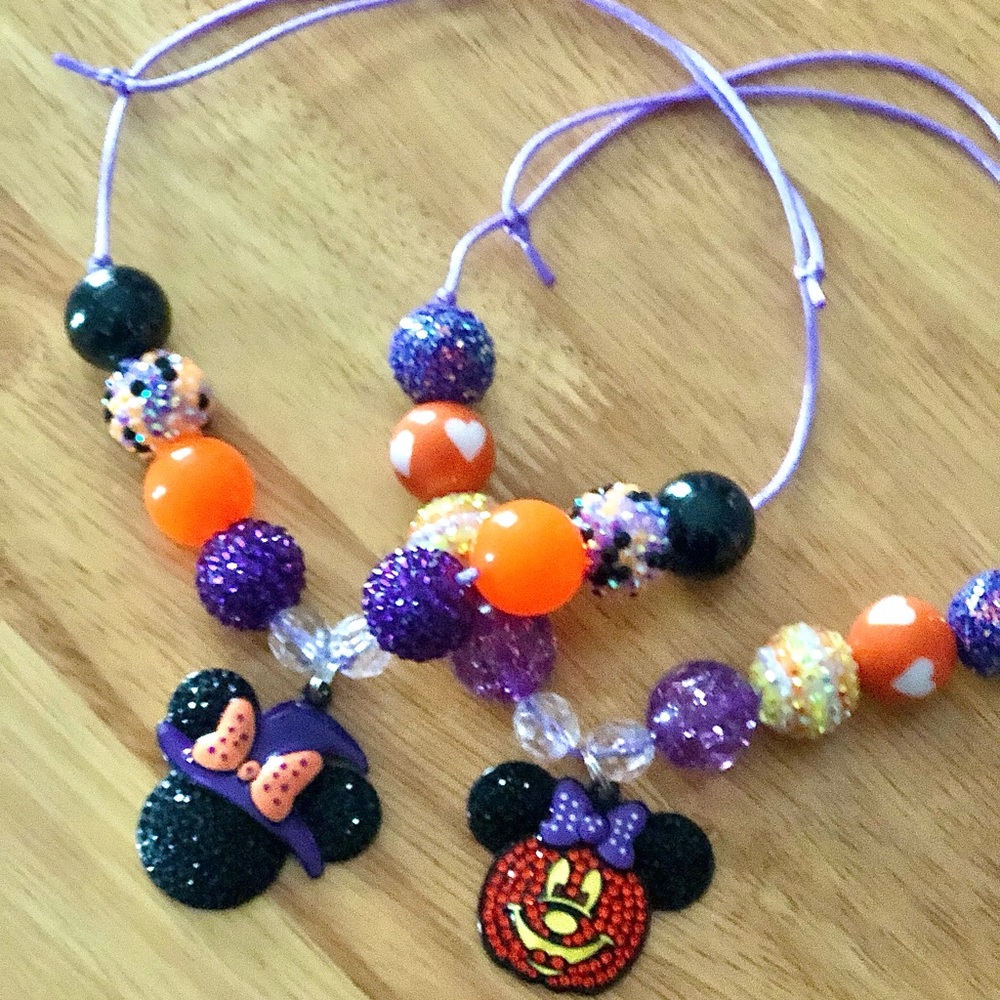 Disney Minnie Mouse Halloween Necklace Set
